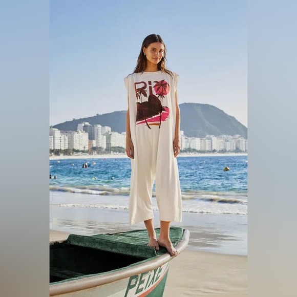 FARM Rio Pants - EUC Farm Rio Cotton Sleeveless Jumpsuit size Oversized XS - Medium Retails $148